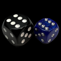 UK Made Dice Lustrous Pearl Dark Blue with Silver 12mm D6 Spot Dice