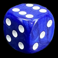 UK Made Dice Lustrous Pearl Bark Blue with White D6 Spot Dice