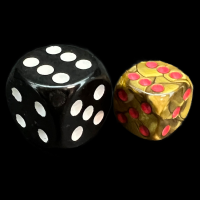 UK Made Dice Lustrous Pearl Bronze with Red 12mm D6 Spot Dice