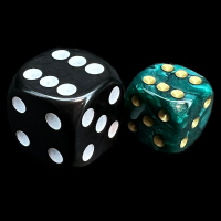 UK Made Dice Lustrous Pearl Jade with Gold 12mm D6 Spot Dice