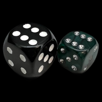 UK Made Dice Lustrous Pearl Jade with Silver 12mm D6 Spot Dice