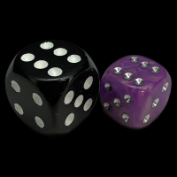UK Made Dice Lustrous Pearl Lilac with Silver 12mm D6 Spot Dice