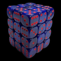 UK Made Dice Lustrous Pearl Midnight with Red 36 x D6 Dice Set