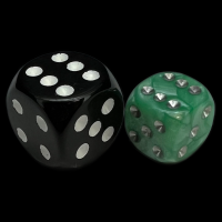 UK Made Dice Lustrous Pearl Mint with Silver 12mm D6 Spot Dice