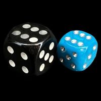 UK Made Dice Lustrous Pearl Teal with Silver 12mm D6 Spot Dice