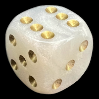 UK Made Dice Lustrous Pearl White with Gold D6 Spot Dice