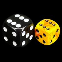 UK Made Dice Marble Inferno with Black 12mm D6 Spot Dice