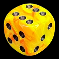 UK Made Dice Marble Inferno with BlackD6 Spot Dice