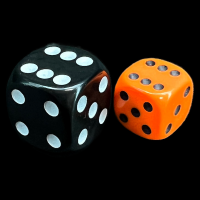 UK Made Dice Opaque Neon Orange with Black 12mm D6 Spot Dice