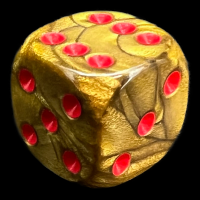UK Made Dice Pearl Bronze with Red D6 Spot Dice