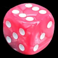 UK Made Dice Pearl Pink with White D6 Spot Dice