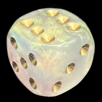 UK Made Dice Pearl Shimmer Ice with Gold D6 Spot Dice