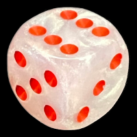 UK Made Dice Lustrous White with Red D6 Spot Dice