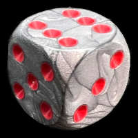 UK Made Dice Pearl Steel with Red D6 Spot Dice