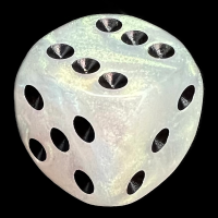 UK Made Dice Iridescent Ice with Black D6 Spot Dice
