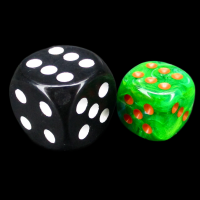 Würfelzeit Cosmoo Tornado Green & Orange 12mm D6 Spot Dice LTD EDITION