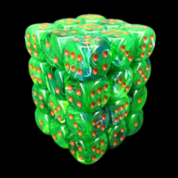 Würfelzeit Cosmoo Tornado Green & Orange 36 x D6 Dice Set LTD EDITION
