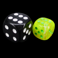 Würfelzeit Cosmoo Tornado Yellow & Neon Green 12mm D6 Spot Dice