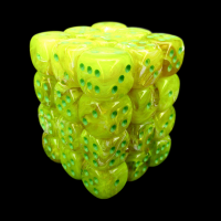 Würfelzeit Cosmoo Tornado Yellow & Neon Green 36 x D6 Dice Set