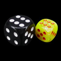Würfelzeit Cosmoo Tornado Yellow & Orange 12mm D6 Spot Dice LTD EDITION