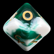 D&G Marble Green & White D10 Dice