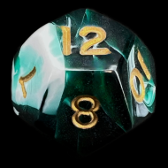 D&G Marble Green & White D12 Dice