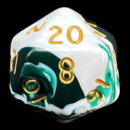 D&G Marble Green & White D20 Dice