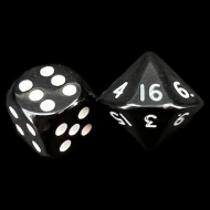 D&G Opaque Black & White D16 Dice