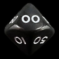 D&G Opaque Black Percentile Dice