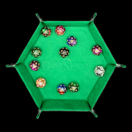 HALF PRICE TDSO Folding Green Hexagonal Felt Dice Tray