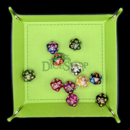 HALF PRICE TDSO Folding Light Green Square Faux Leather Dice Tray