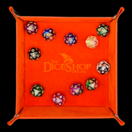 HALF PRICE TDSO Folding Bright Orange Square Felt Dice Tray